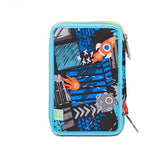 SEVEN SJ GANG GO TO SPACE ASTUCCIO 3 SCOMPARTI IN POLIESTERE CON RIEMPIMENTO BLU