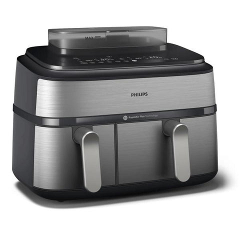 Philips 5000 series Airfryer doppio cestello con cottura a vapore, friggitrice ad aria da 9.0L, 19 metodi di cottura, App per ricette, NA555/00