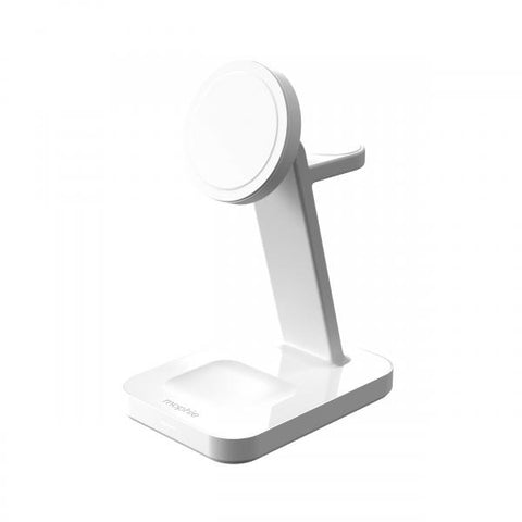 mophie Snap+ 3-in-1 Wireless Charge Stand Auricolare, Smartphone, Orologio intelligente Bianco USB Carica wireless Ricarica rapida Interno