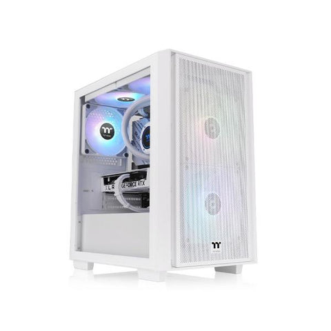 THERMALTAKE VERSA H16 TG ARGB MICRO TOWER FONTALE A RETE PANNELLO LATERALE IN VETRO TEMPERATO 3 VENTOLE ARGB 120mm SNOW WHITE