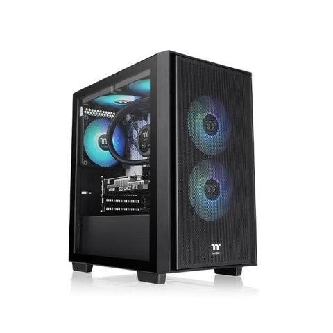 THERMALTAKE VERSA H16 TG ARGB MICRO TOWER FONTALE A RETE PANNELLO LATERALE IN VETRO TEMPERATO 3 VENTOLE ARGB 120mm BLACK