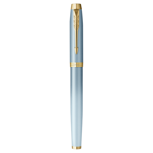 PARKER IM RITUAL GREEN PENNA ROLLER STILOGRAFICA PUNTA M FUSTO TURCHESE VERDE PUNTALE DORATO INCHIOSTRO BLU CONFEZIONE RGALO