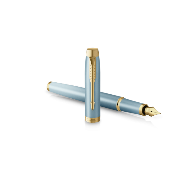 PARKER IM RITUAL GREEN PENNA ROLLER STILOGRAFICA PUNTA M FUSTO TURCHESE VERDE PUNTALE DORATO INCHIOSTRO BLU CONFEZIONE RGALO