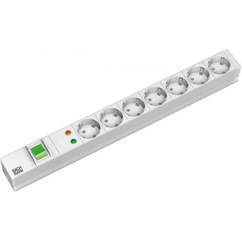 Bachmann 7x Schuko, 2m prolunghe e multiple 7 presa(e) AC Grigio