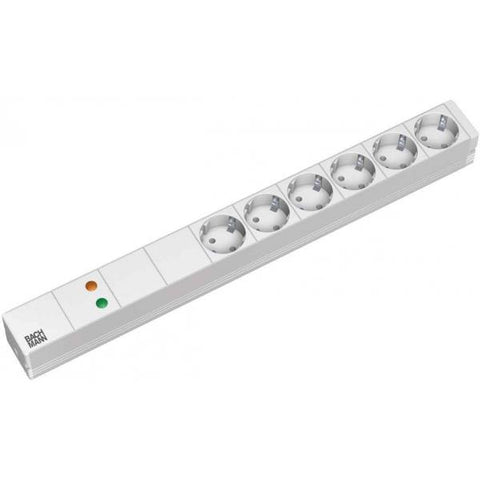 Bachmann 5x Schuko, 2m prolunghe e multiple 6 presa(e) AC Grigio