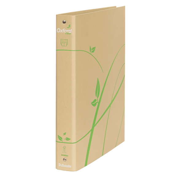 ESSELTE OXFORD GREEN RACCOGLITORE 4 ANELLI DA 30 mm 315X275X45 mm AVANA