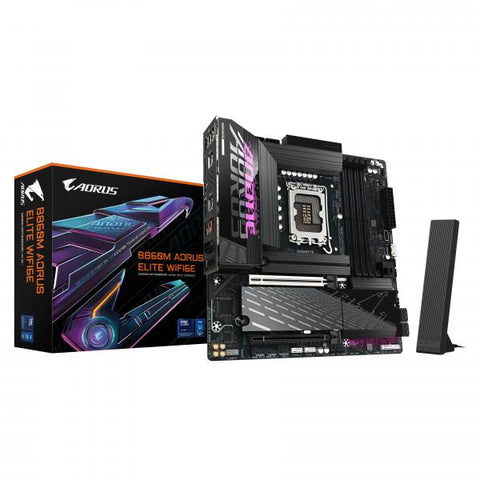GIGABYTE B860M AORUS ELITE WIFI6E Scheda madre - CPU Intel Core Ultra, VRM a 12+1+2+1 fasi, fino a 9200MHz DDR5, 1xPCIe 5.0 + 2xPCIe 4.0 M.2, LAN 2,5 GbE, WIFI 6E, Thunderbolt (Gigabyte B860M A ELITE