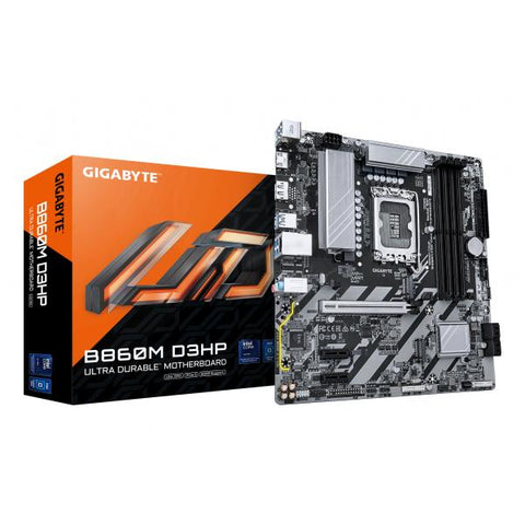 GIGABYTE B860M D3HP Scheda madre - CPU Intel Core Ultra, VRM a 4+1+2+1 fasi, fino a 9066MHz DDR5, 2xPCIe 4.0 M.2, LAN GbE, USB 3.2 Gen 1
