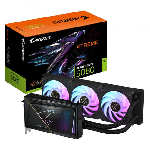 GIGABYTE AORUS GeForce RTX 5080 XTREME WATERFORCE 16G Scheda Grafica - 16GB GDDR7, 256 bit, PCI-E 5.0, 2805MHz Core Clock, 3 x DP 2.1a, 1 x HDMI 2.1b, NVIDIA DLSS 4, GV-N5080AORUSX W-16GD