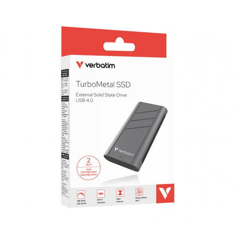 Verbatim TurboMetal SSD USB4 2TB USB tipo-C USB4 Gen 2x2 Argento