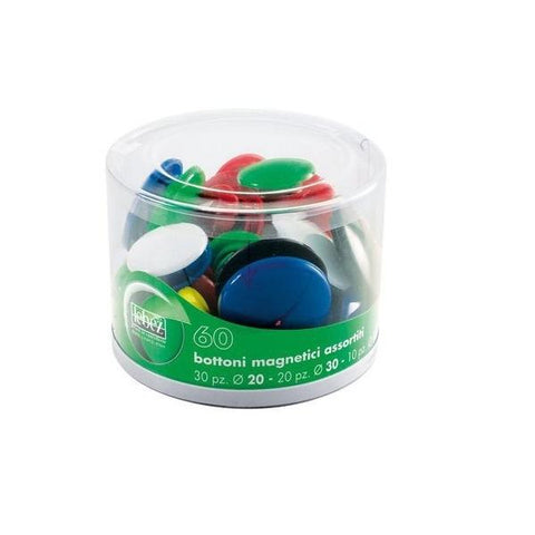 LEBEZ BARATTOLO BOTTONI MAGNETICI DIAMETRO E COLORI ASSORTITI CONF 60 Pz.