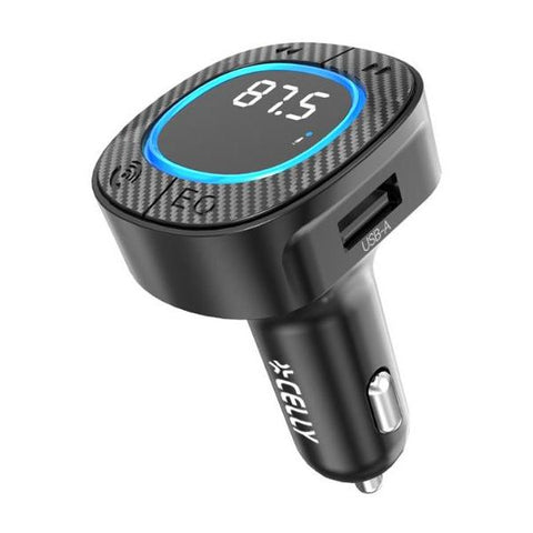 CELLY CAR TRANSMITTER KIT TRASMETTITORE FM PER AUTO CON RICARICA E LUCI RGB