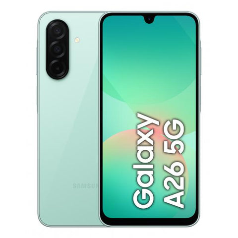 Samsung Galaxy A26 5G, Smartphone con Funzioni intelligenti, Display Super AMOLED 6.7, 6GB RAM, 128GB, Batteria 5.000 mAh, memoria espandibile, Mint