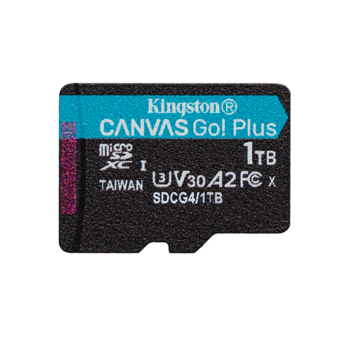 Kingston Technology Scheda microSDXC Canvas Go Plus Gen4 200MB/s A2 U3 V30 da 1 TB + adattatore