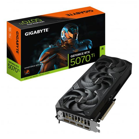 GIGABYTE GeForce RTX 5070 Ti WINDFORCE SFF 16G Scheda Grafica - 16GB GDDR7, 256bit, PCI-E 5.0, 2452 MHz Frequenza core, 3 x DP 2.1b, 1 x HDMI 2.1b, NVIDIA DLSS 4, GV-N507TWF3-16GD