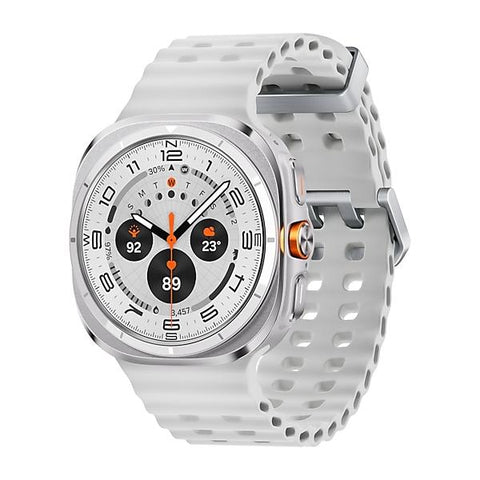 Samsung Galaxy Watch Ultra - 47 mm - Titanwei? - intelligente Uhr mit Marineband - Gummi - wei? - Bandgr??e: S/M/L - Anzeige 3.73 cm (1.5")