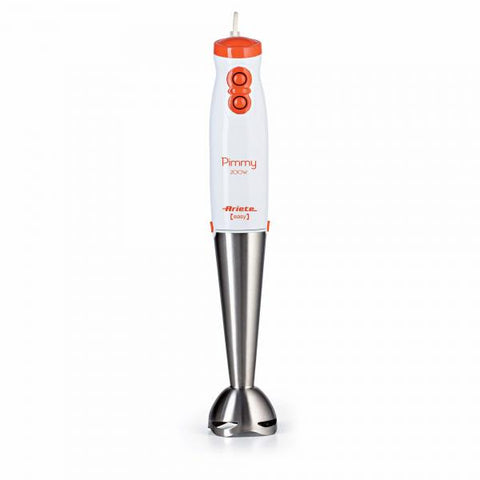 ARIETE PIMMY 200 FRULLATORE AD IMMERSIONE 200W 2 VELOCITA' PIEDE E LAMA IN ACCIAIO INOX GAMBA REMOVIBILE WHITE-ORANGE GARANZIA ITALIA