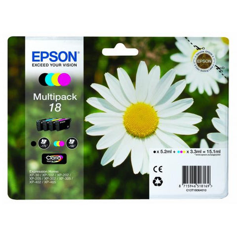 EPSON MULTIPACK 18 4 CARTUCCE NERO+GIALLO+CIANO+MAGENTA