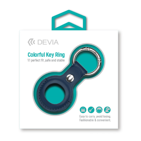 Devia Portachiavi per AirTag Apple in Pelle colore Blu