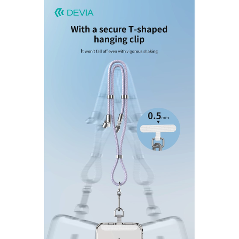 Devia Cordino cavo Tipo-C PD 60W tracolla porta telefono 1,6 mt Nero