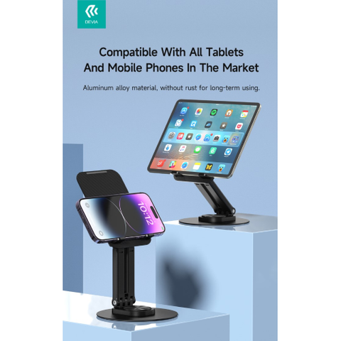 Devia Supporto pieghevole in metallo con rotazione 360 per tablet