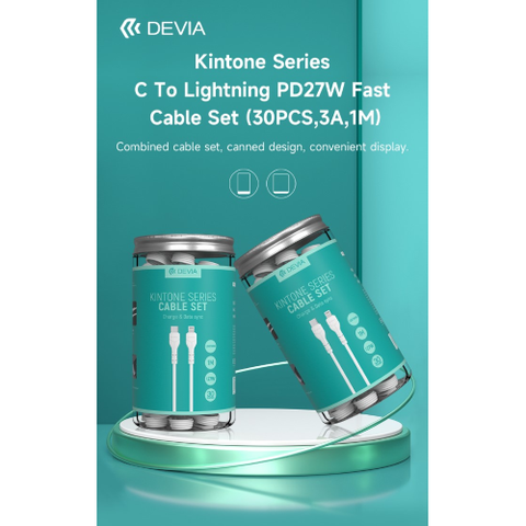 Devia 30 Cavi bulk in Barattolo da Tipo-C a Lightning 5V 27W 1Mt