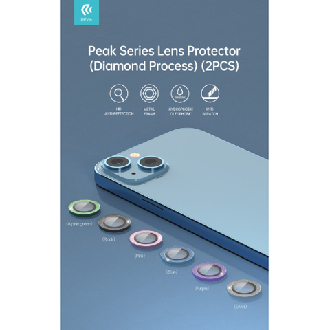 Devia Proteggi lenti diamantate per iPhone14&14 Plus Cornice Blue