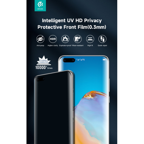 Devia Pellicole 0,3mm UV Privacy trasparente 6H Idrogel
