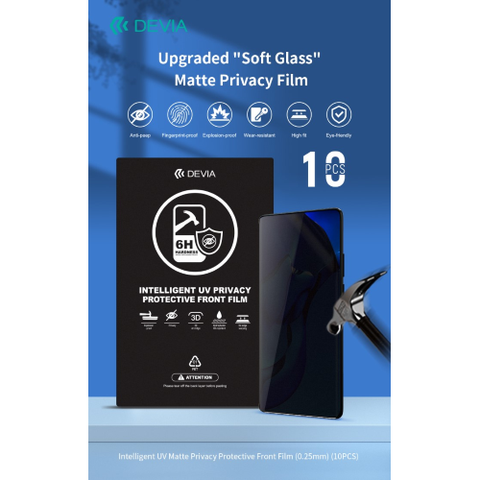 Devia Pellicole Privacy 0,25mm UV Durezza 6H Ideale schermi Curvi scatola da 10 pezzi