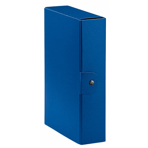 ESSELTE EUROBOX CARTELLE PROGETTO IN CARTONE C/BOTTONE 250X350 mm DORSO 8 CM COL. BLU CONF 5 Pz.