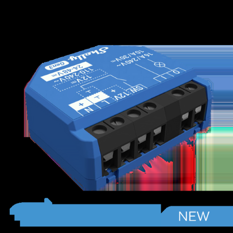 Shelly 1 Gen 3 - Smart Relay 16A AC/DC WiFi/BT + cont. pulito