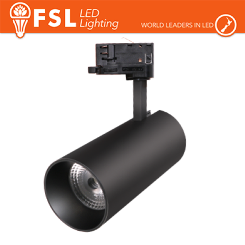 FSL Proiettore a Binario Trifase NERO - 3white 3000-4000-6500k, 30w, 3500lm