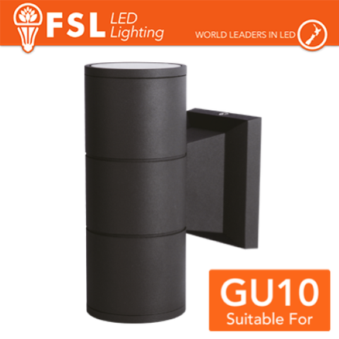 Applique portalampada 2 vie, GU10 IP54 - NERO