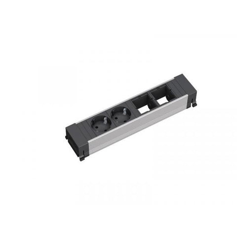 Bachmann 909.003 prolunghe e multiple 2 presa(e) AC Nero, Argento