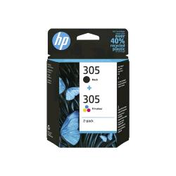 HP 305 TRI-COLOR/BLACK NERO CIANO MAGENTA GIALLO CONF 2 Pz.