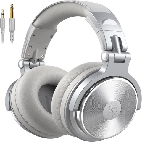 ONEODIO STUDIO PRO 10 HI-RES CUFFIE DJ CABLATE C/ SHAREPORTE E MICROFONO PLATA