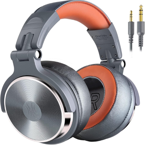 ONEODIO STUDIO PRO 50 HI-RES CUFFIE DJ CABLATE C/MICROFONO SILVER/ORANGE
