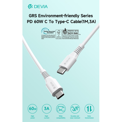 DEVIA CAVO CERTIFICATO GRS DA TIPO C A C 60W 3A 1 METRO PD