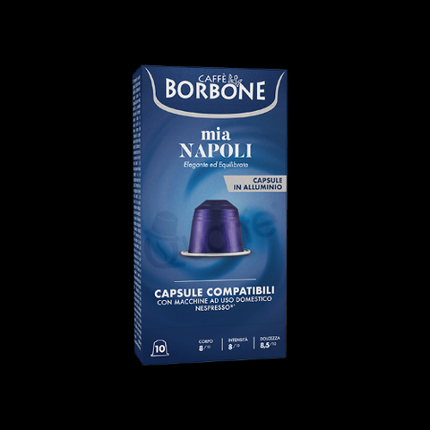 BORBONE ALLUMINIO MISCELA MIA NAPOLI COMPATIBILE CON NESPRESSO 10 CAPSULE