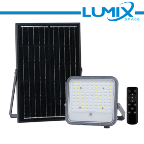 GRIGIO PROIETTORE SOLARE LED 3BLANCO 100W + CREPUSCOLARE