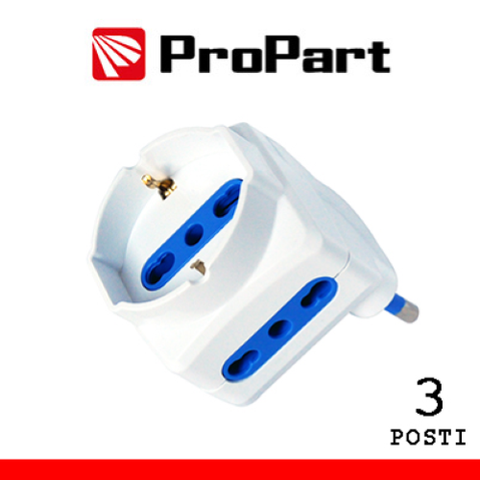 PROPARTE ADATTATORE 3POS BIPASSO/SCHUKO SPINA16A SALVASPAZIO