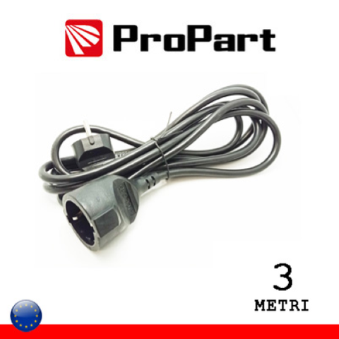 PROPART PROLUNGA LINEARE SCHUKO16A 3METRI SPINA SCHUKO 16A NERA