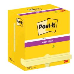 3M POST-IT SUPER STICKY BLOCCHETTO 76X76 mm 90 FOGLI GIALLO CONF 12 Pz.