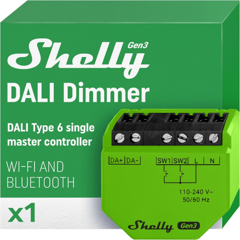 SHELLY DALI DIMMER GEN3 WI-FI+BT - RETE DI LUCI DALI - CONTROLADOR MAESTRO