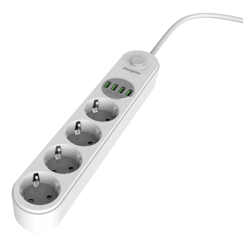 PRESA MULTIPLA ENERGIZER 4 EU PLUG + 4 USB A CON INTERRUTTORE