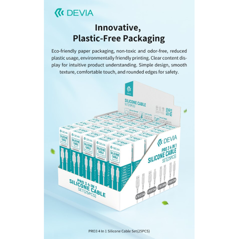 DEVIA ESPOSITORE KINTONE 25 CAVI IN SILICONE 5PZ A-C 5PZ A-L 5PZ C-L 10PZ C-C CAVI 1 M