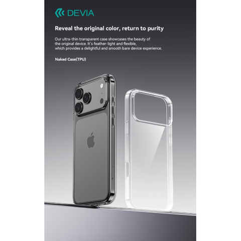 DEVIA CUSTODIA ANTIURTO TRASPARENTE PER IPHONE 17 PRO