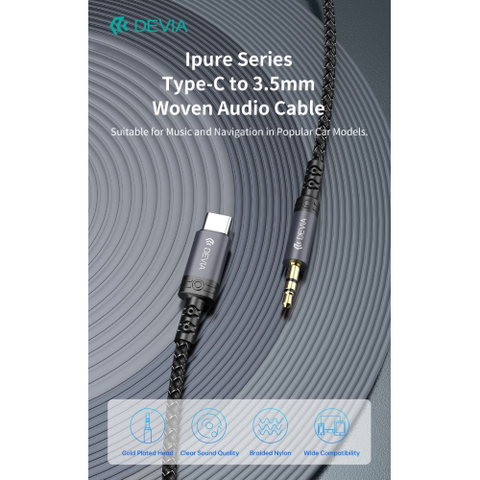 DEVIA CAVO AUDIO DA TIPO-C A JACK 3.5MM LUNGHEZZA 1 MT