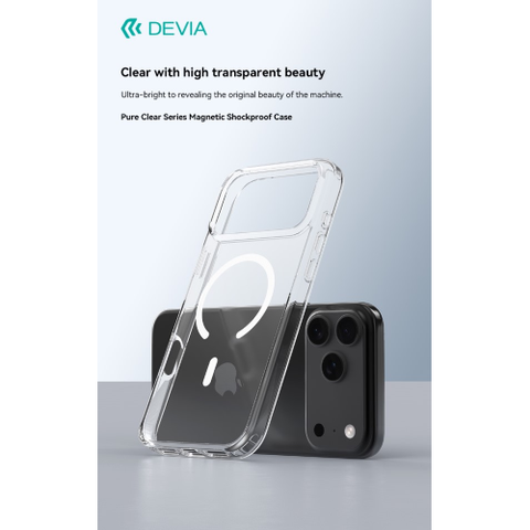 DEVIA CUSTODIA ANTIURTO MAG SAFE TRASPARENTE PER IPHONE 17 PRO