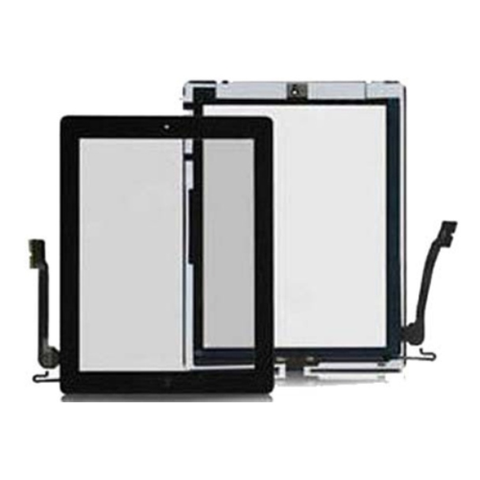 APPLE TOUCH PANEL CON PULSANTE E ADESIVO PER IPAD 4 NERO AAA+